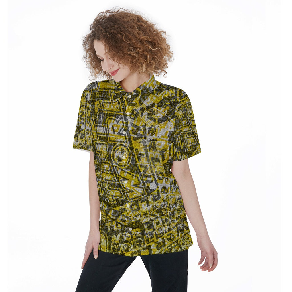 Tint World-All-Over Print Women's Short Sleeve Shirt With Pocket
