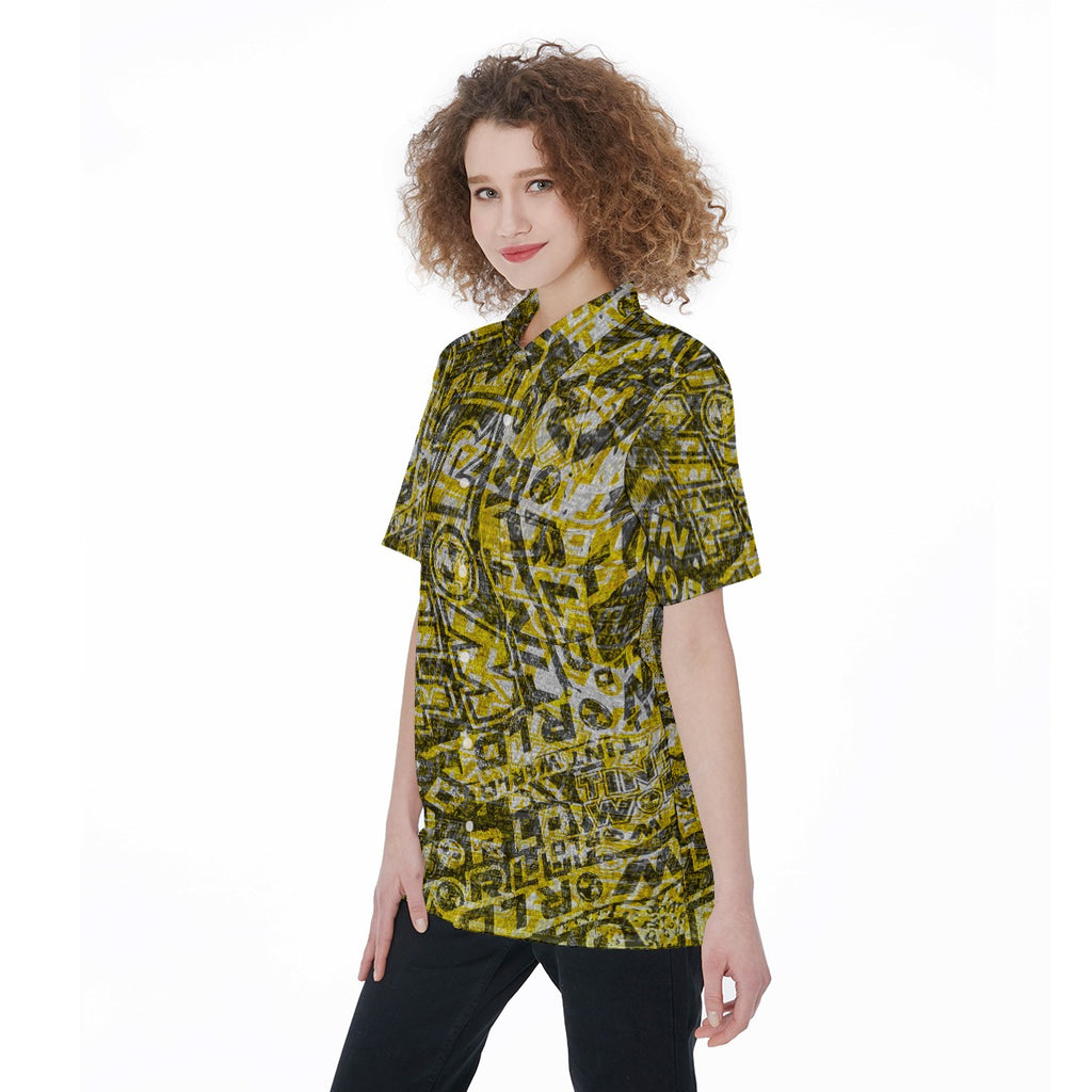 Tint World-All-Over Print Women's Short Sleeve Shirt With Pocket
