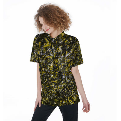 Tint World-All-Over Print Women's Short Sleeve Shirt With Pocket